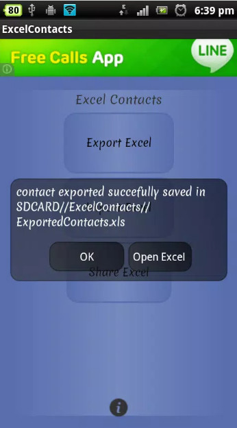 Excel Contacts for Android Free