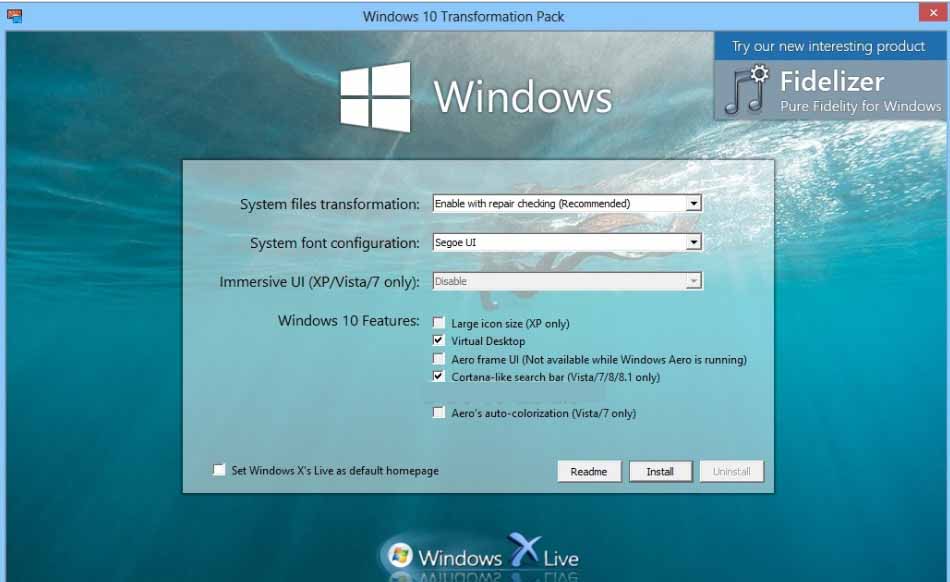 Windows 10 Transformation Pack latest
