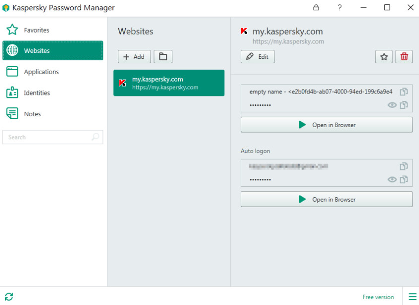 Kaspersky Password Manager Free