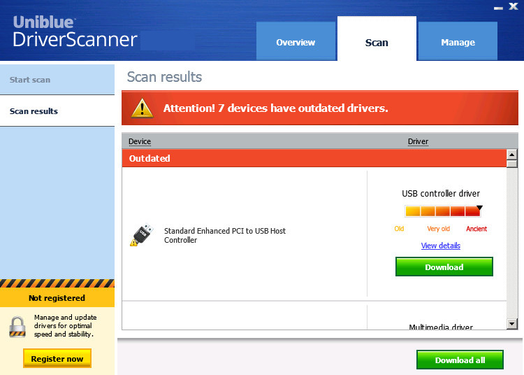 Uniblue DriverScanner Free