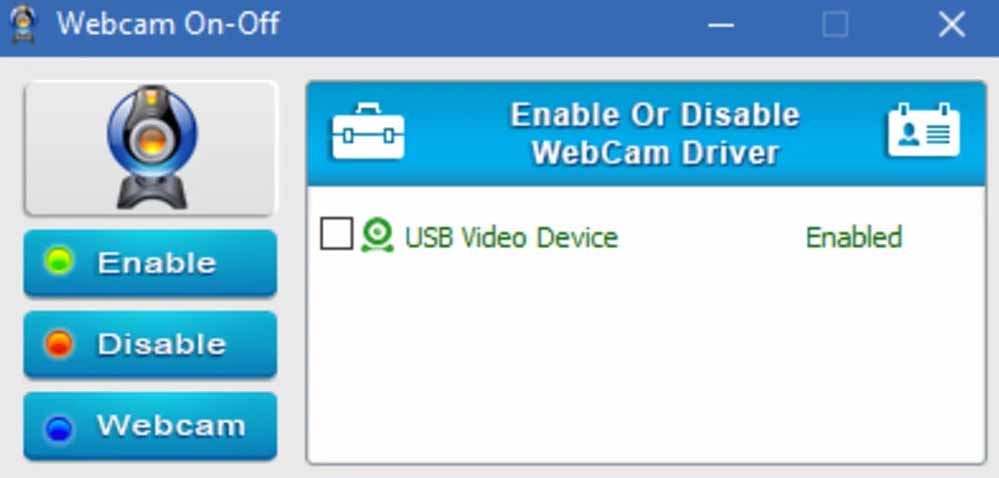 WebCam On-Off Free