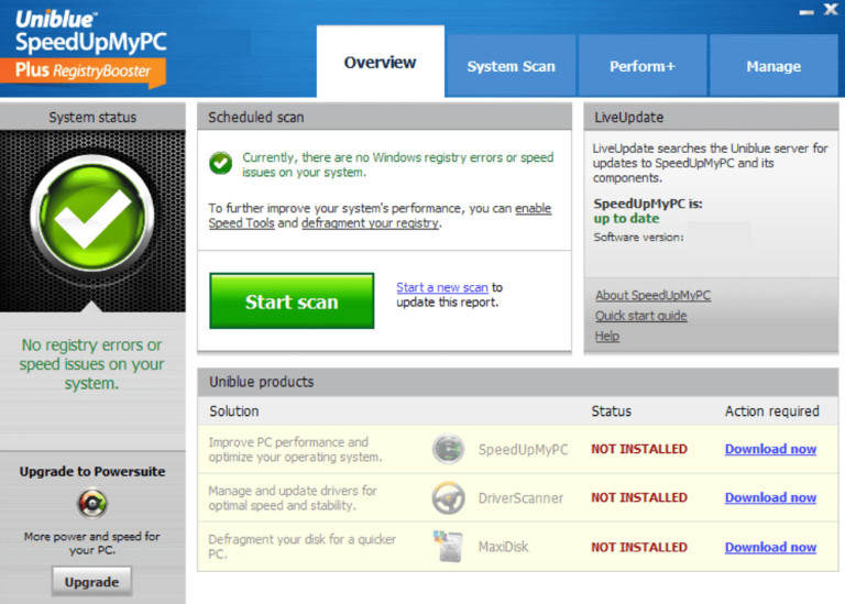 Uniblue SpeedUpMyPC Free
