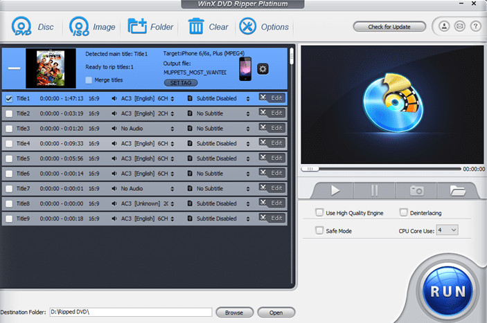 WinX DVD Ripper Platinum Free